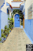 A-359 12" Fashion Doll Photography Backdrop - Standard - Morrocan Blue Door