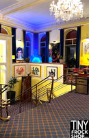 A-393 12" Fashion Doll Photography Backdrop - Wide - L Hotel Lobby