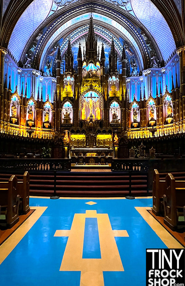 A-395 12" Fashion Doll Photography Backdrop - Wide - Notre Dame Basilica Of Montreal