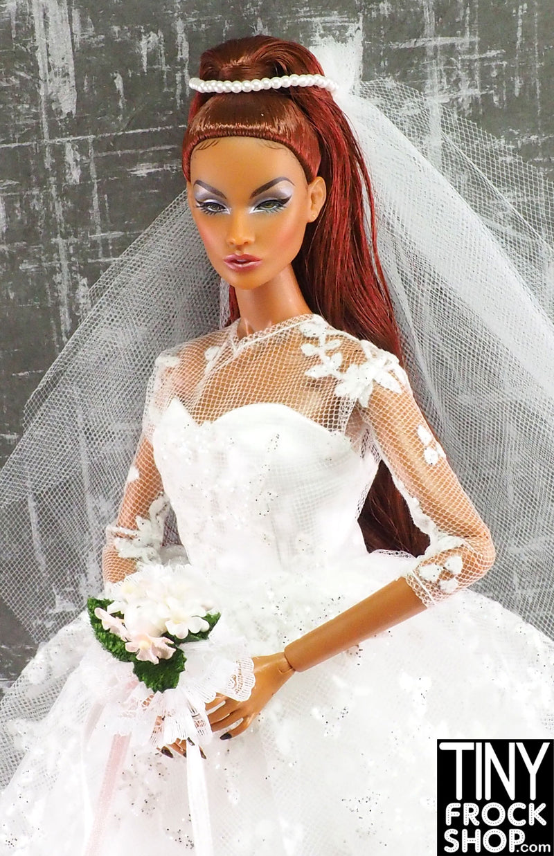 Barbie® Reproduction Wedding Day Glitter Dress with Pearl Veil