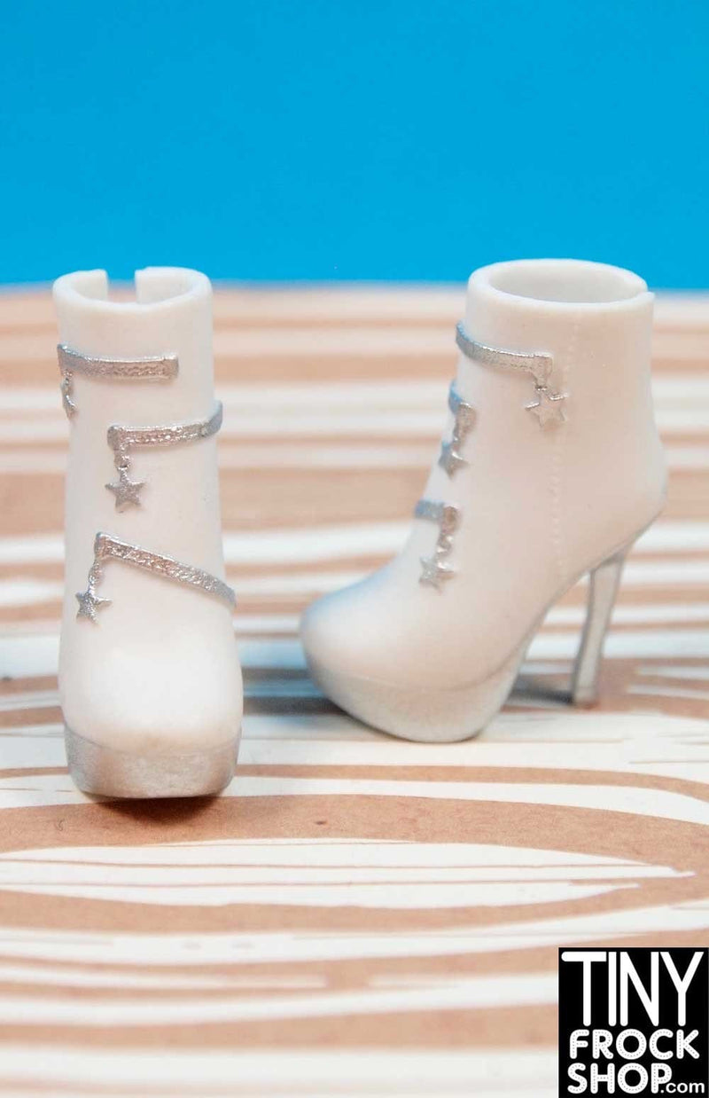 Barbie Avastars White Star Zip Boots - TinyFrockShop.com