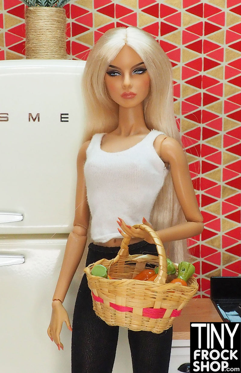 12" Fashion Doll Basket of Carrots