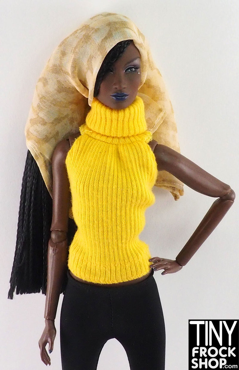 12" Fashion Doll Neutral Batik Chiffon Scarf by Pam Maness