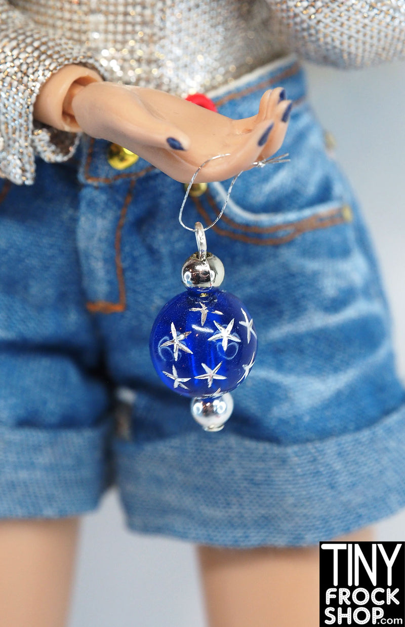 12" Fashion Doll Christmas Round Glass Ornaments By Ash Decker - 4 Styles