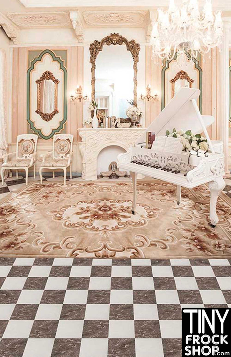 CM-6578 - 12" Fashion Doll Photography Backdrop - Wide  - Grand Front Room