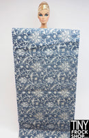 12" Fashion Doll Blue Brocade Fabric - More Styles