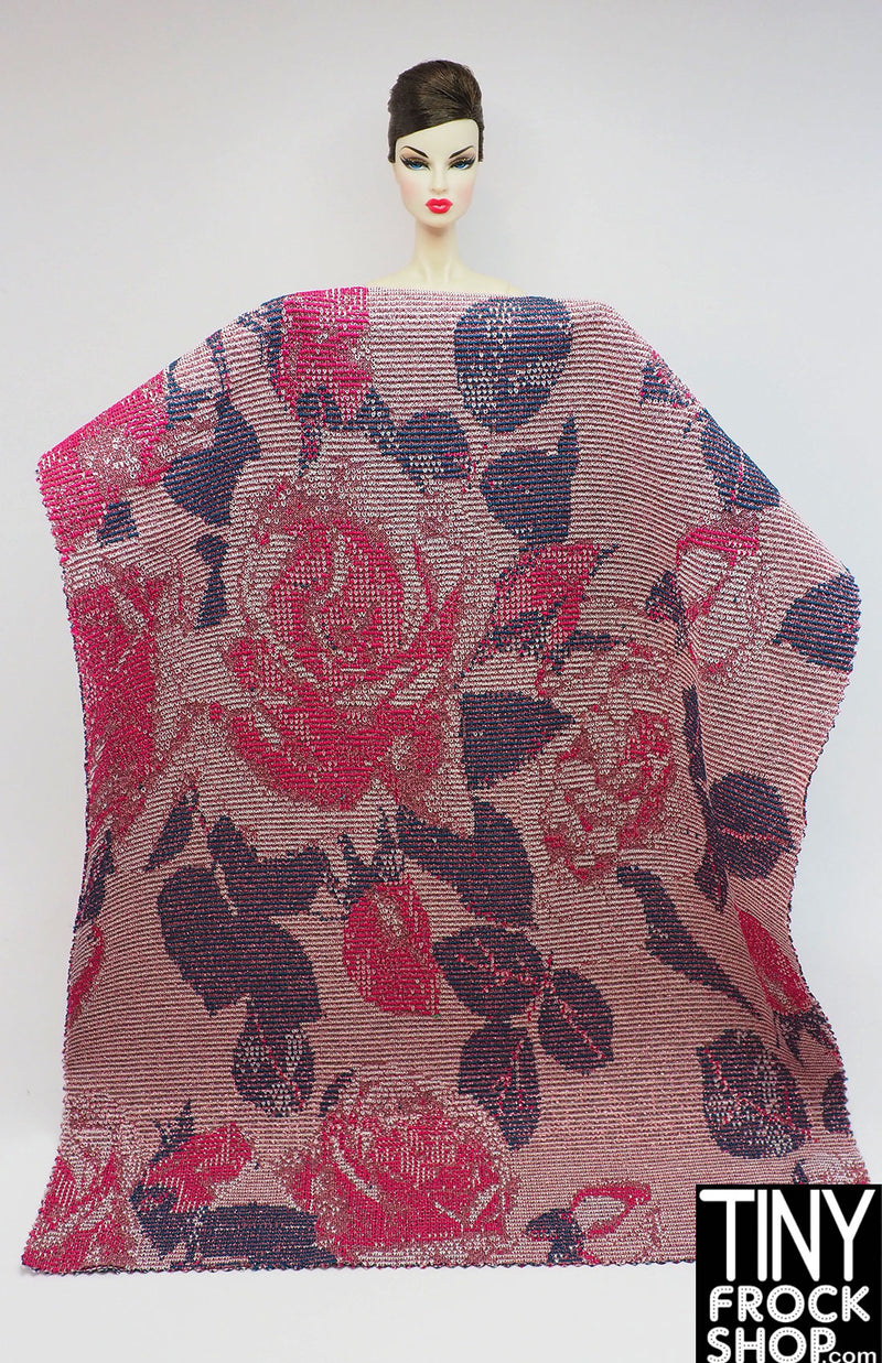 12" Fashion Doll F0072 Rose Knit Fabric