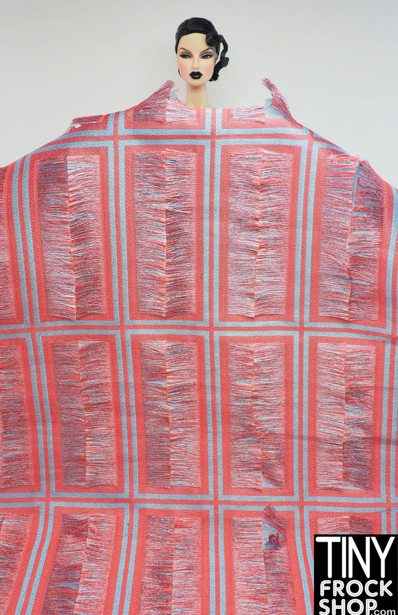 12" Fashion Doll F0130 Pink Shimmer Fringe Fabric