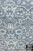 12" Fashion Doll Blue Brocade Fabric - More Styles