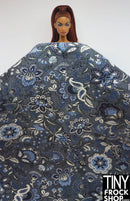 12" Fashion Doll Blue Brocade Fabric - More Styles