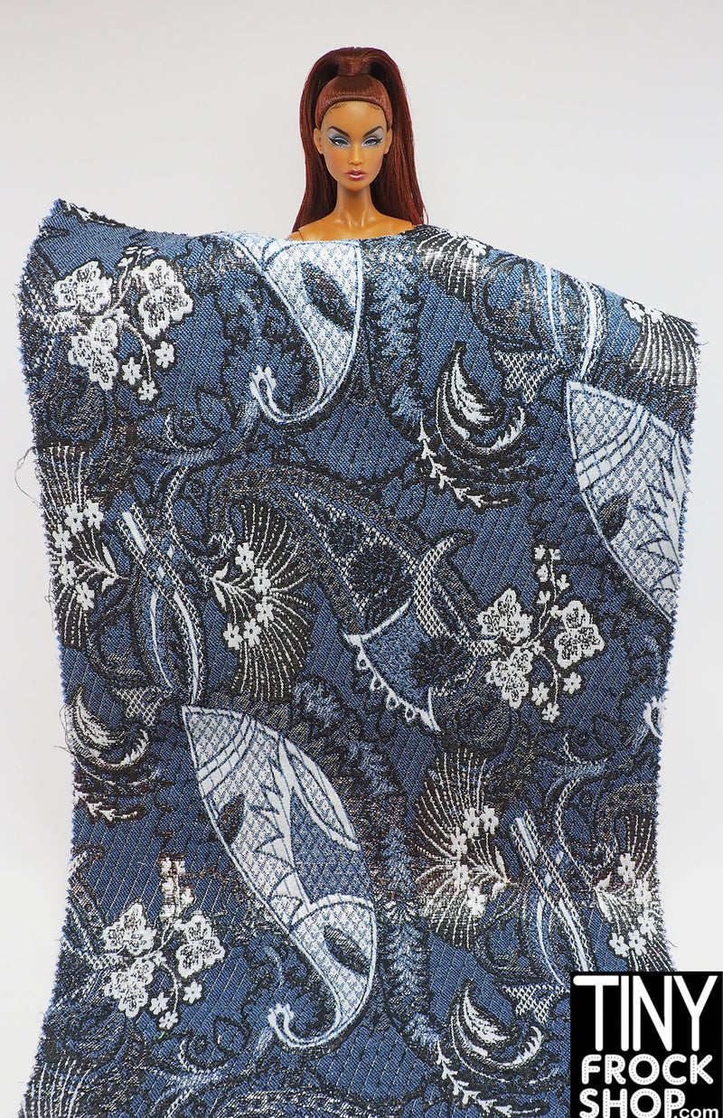 12" Fashion Doll Paisley Brocade Fabric - More Styles