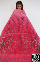 12" Fashion Doll F0332 Raspberry Geo Sheer Fabric