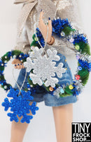 12" Fashion Doll Holiday Blue Wreath Set By Ash Decker