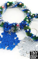 12" Fashion Doll Holiday Blue Wreath Set By Ash Decker