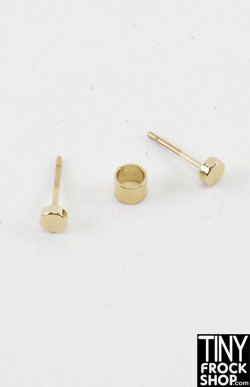 Integrity 2018 Miss Behave Style Lab Metal Head Gold Stud Earrings and Ring Set