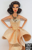 Integrity A Dolls Life Vanessa Gold Metallic Woven Flounce Dress