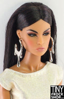 Integrity Adrenaline Rush Dominque Makeda Silver Dripping Paint Hoop Earrings