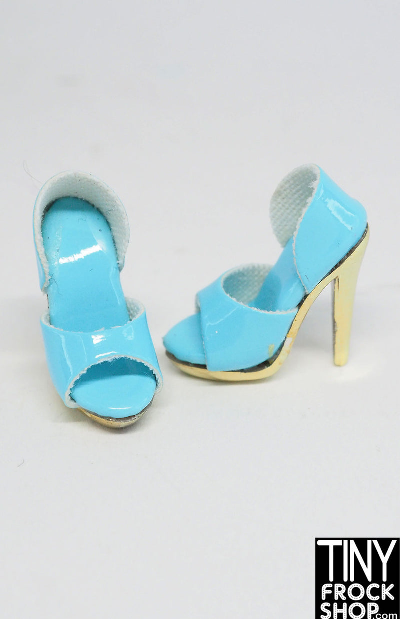 Women's Blue & Gold Calf Hair Mule Shoe Heels | eBay