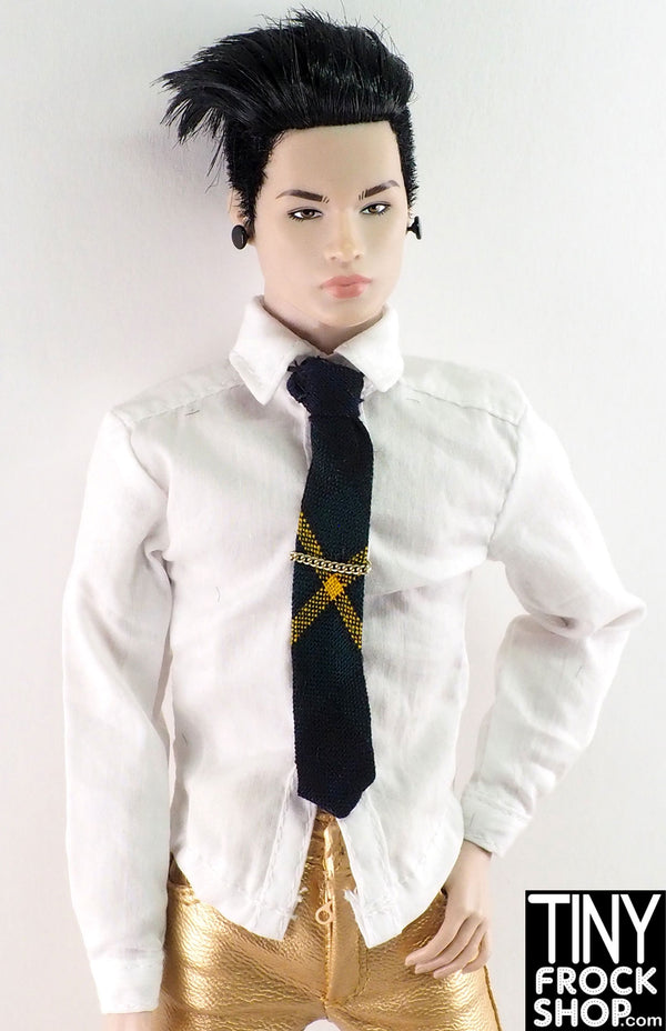 12" Male Fashion Doll Tartan Tie by Pam Maness