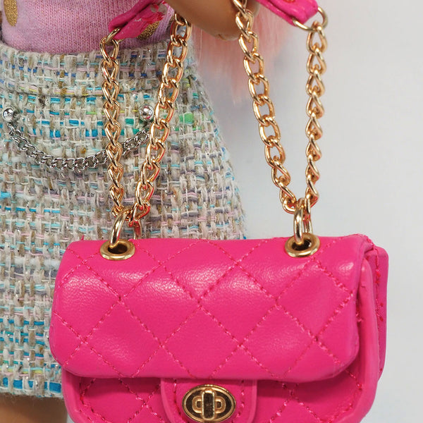 Mini Brands Fashion Pink Metallic Purse Bag Backpack Diorama For