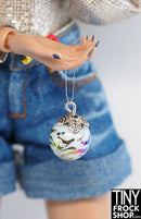 12" Fashion Doll Christmas Round Glass Ornaments By Ash Decker - 4 Styles