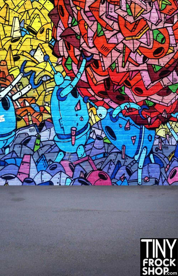 Tiny Rascal Graffiti Fashion Doll Photography Backdrops: Graffiti