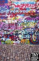 S-2591 Photography Backdrop - Wide - Bricked Graffiti - TinyFrockShop.com