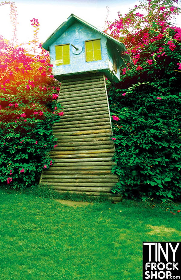 S-282 Barbie Photography Backdrop - Wide - Tree House - TinyFrockShop.com