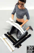 Size 0 - 12" Fashion Doll 3" High Quality Tiny Open End Metal Teeth Doll Zippers
