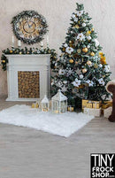 ST-559 Barbie Photography Backdrop Golden Christmas - Standard - TinyFrockShop.com