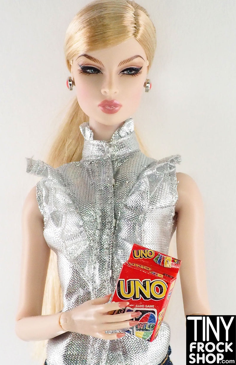 12" Fashion Doll Worlds Smallest Micro Toy Box Uno Card Game