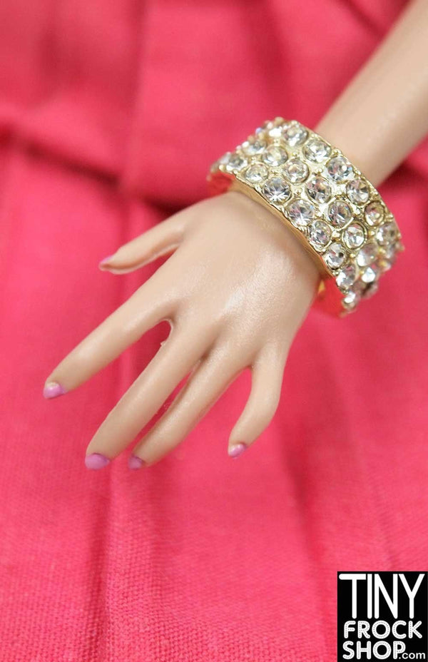 Barbie Banded Rhinestone Gold or Silver Bracelet - TinyFrockShop.com