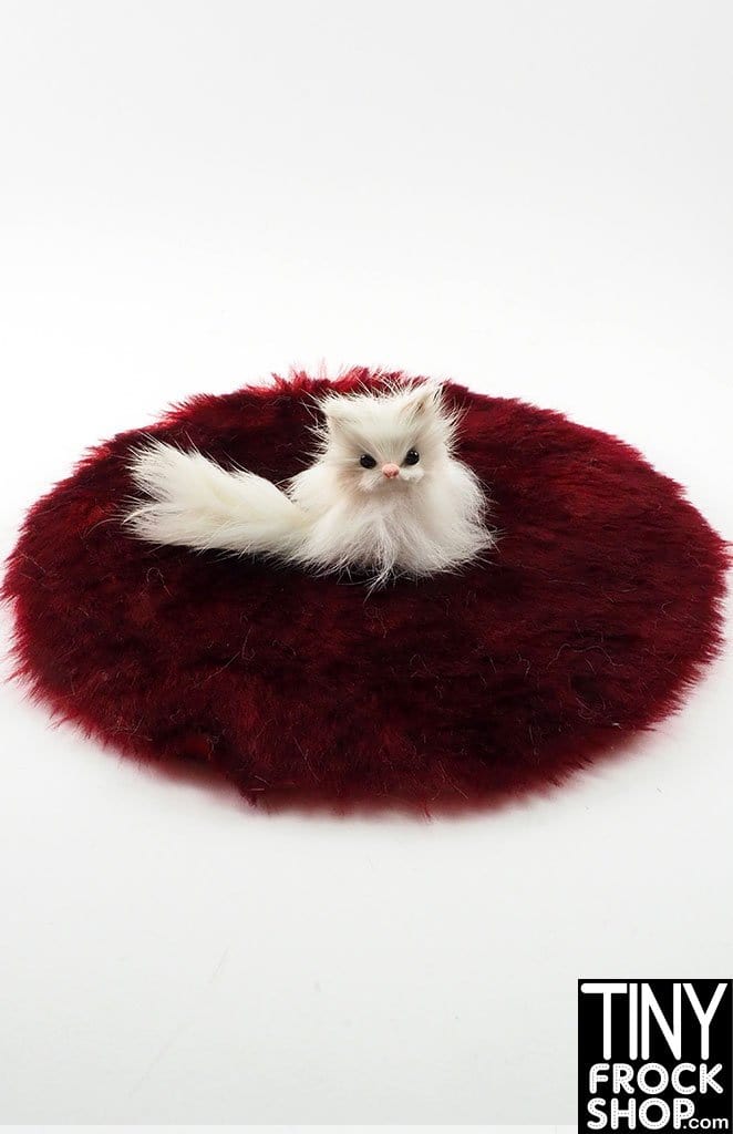 12" Fashion Doll 7 inch Round Fur Area Rugs by Pam Maness