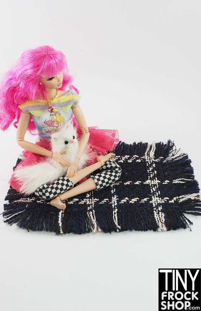 12" Fashion Doll 7 inch Rectangle Fringe Area Rugs by Pam Maness