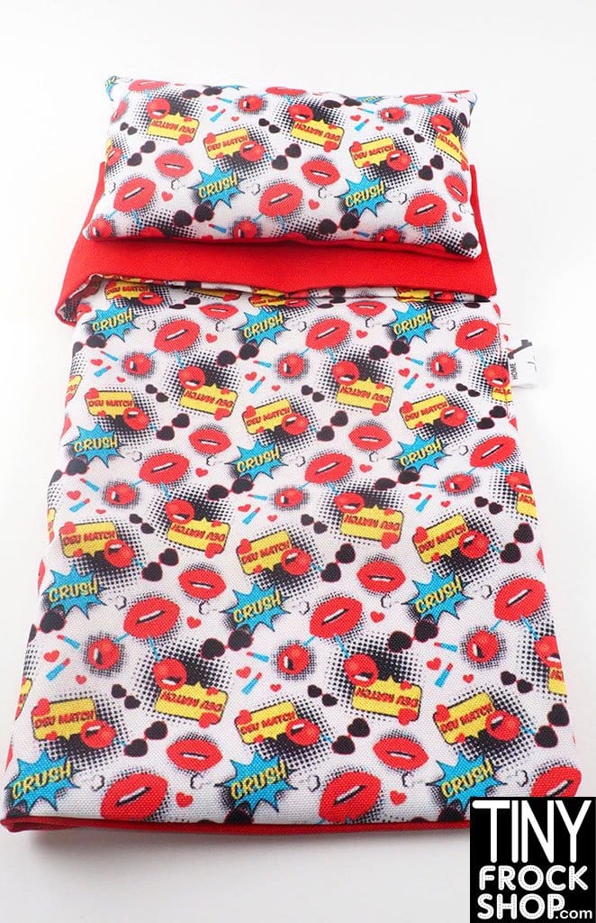 12" Fashion Doll Red Comic Book Bedding Set by Dress that Doll
