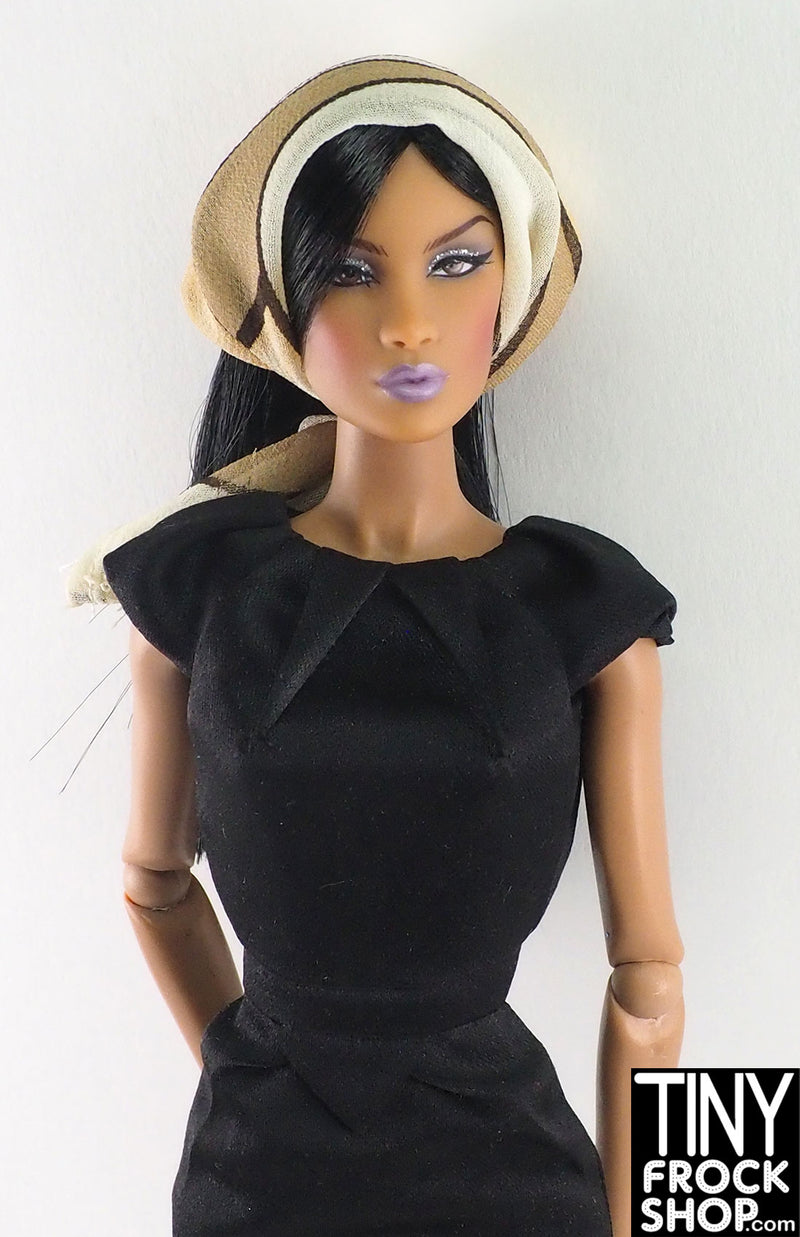 12" Fashion Doll GeometricSilk Neutral Scarf by Pam Maness