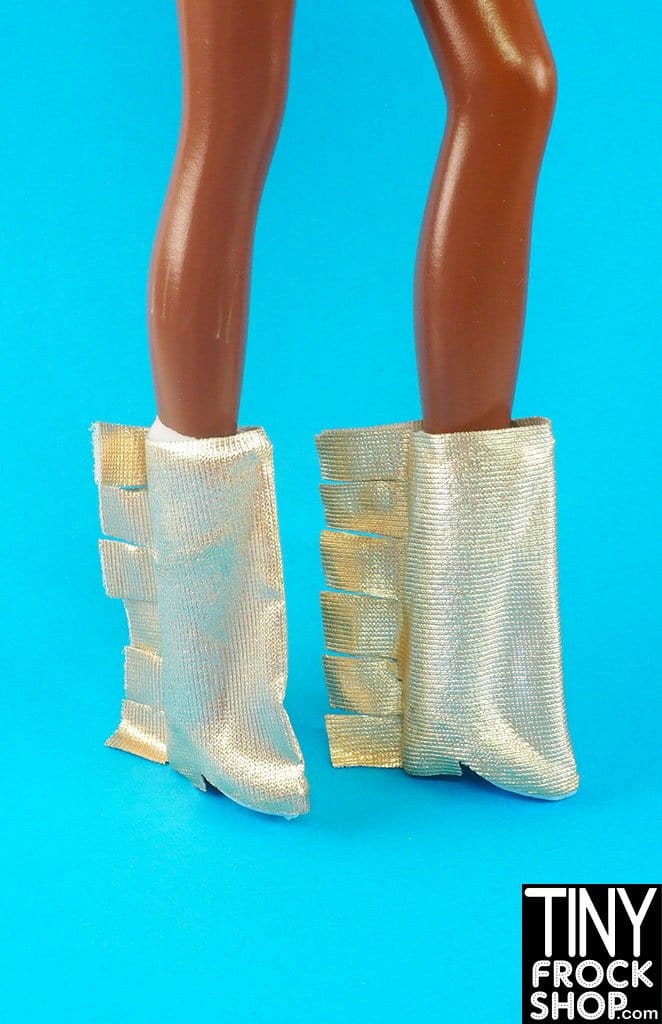12" Fashion Doll Gold Fringe Vintage Boot
