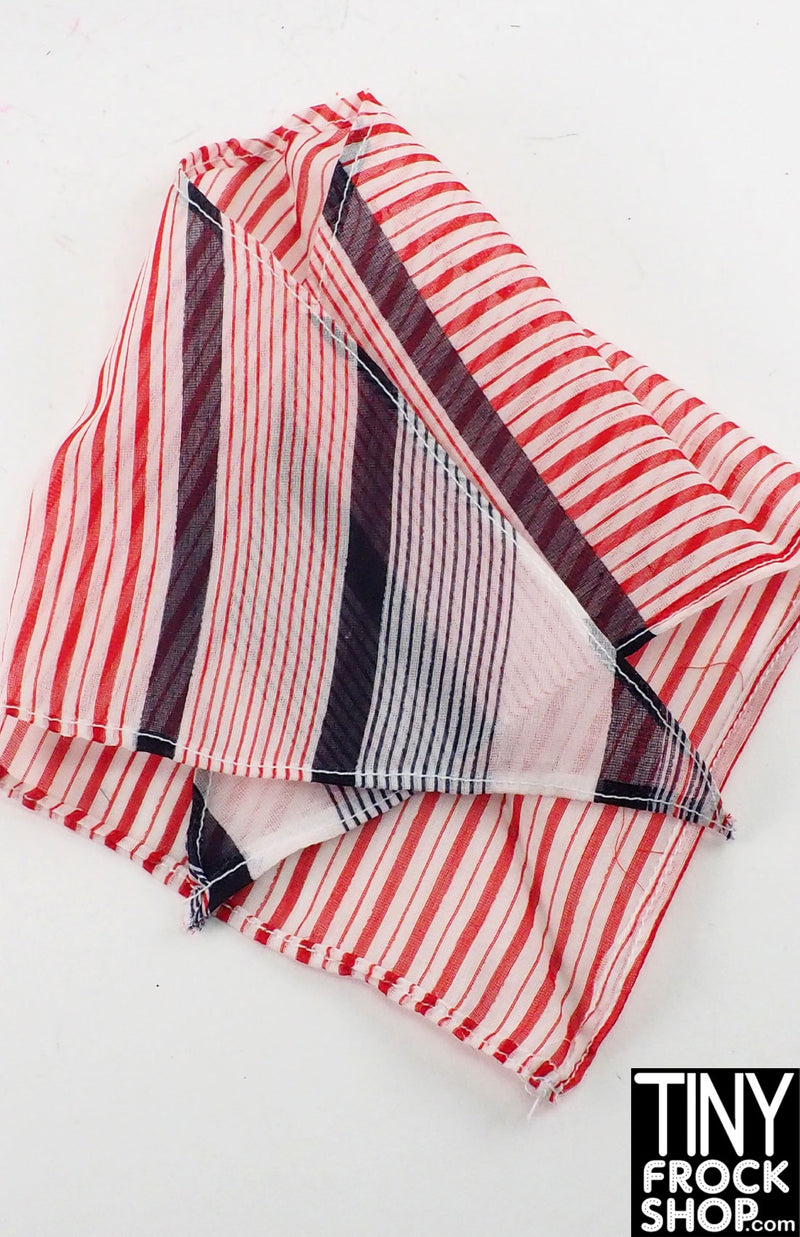 12" Fashion Doll Micro Striped Cotton Long Scarf by Pam Maness