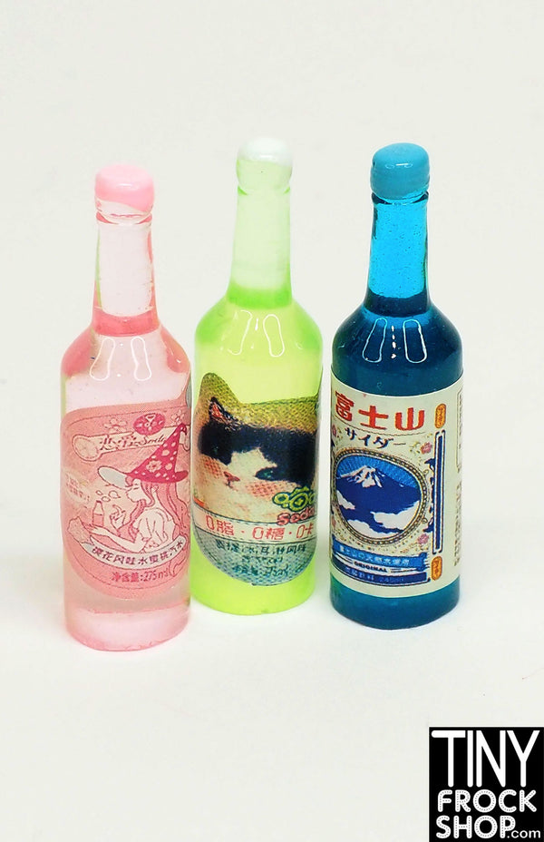 12" Fashion Doll Set of 3 Japanese Sodas