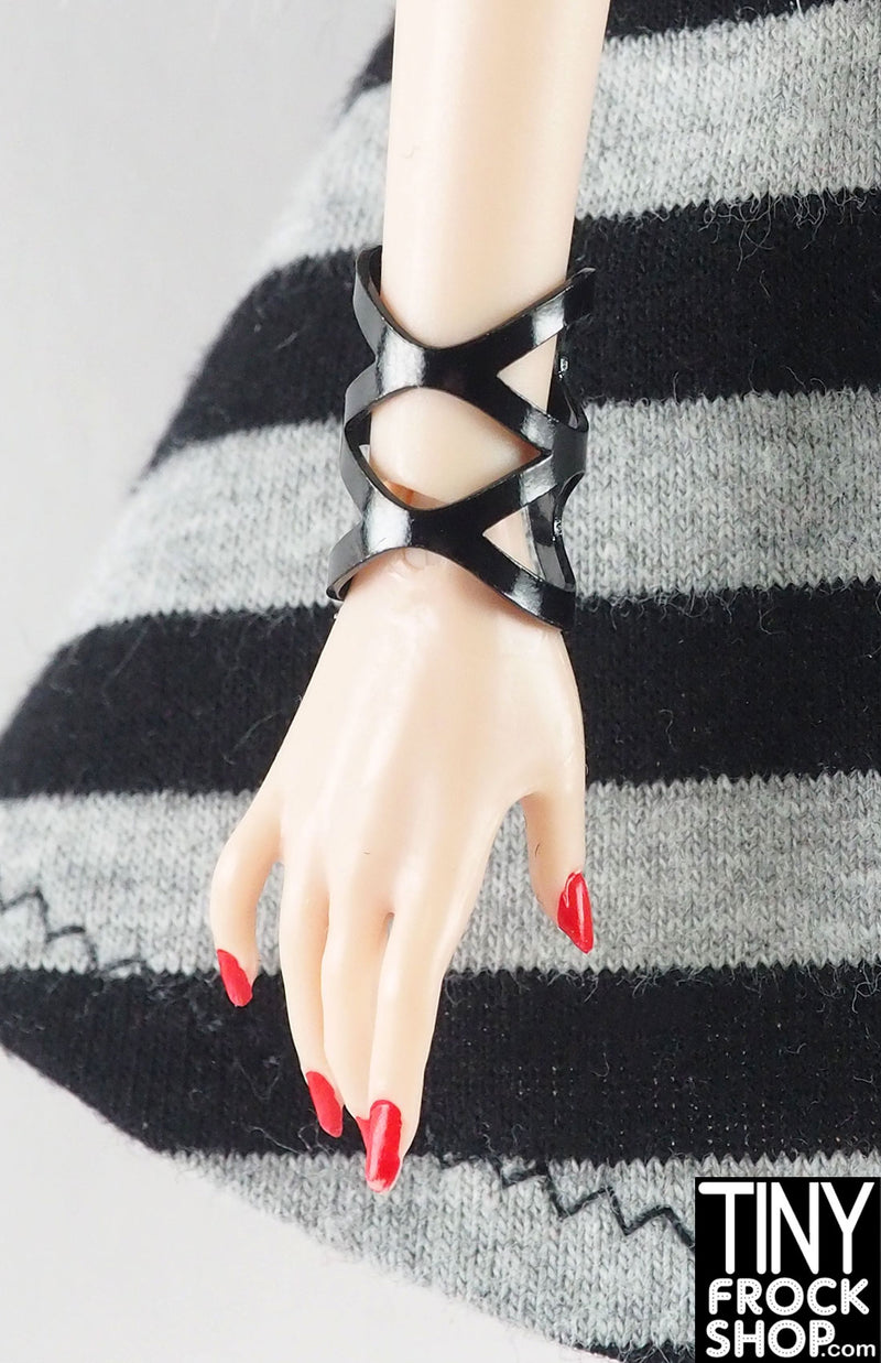 12" Fashion Doll Black Decorative Cuff Bracelets