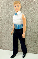Blue Tie Sparkle Jumpsuit Outfit - TinyFrockShop.com