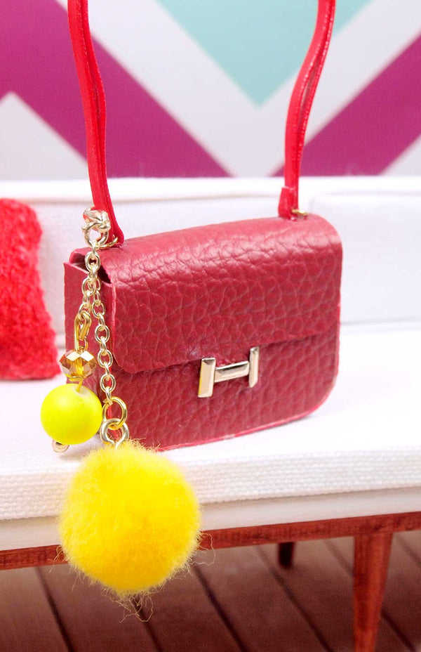 12" Fashion Doll Bold Pom Pom Handbag Charms by Pam Maness - 3 Colors