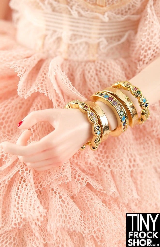 12" Fashion Doll Colorful Rhinestone Bangle Bracelets