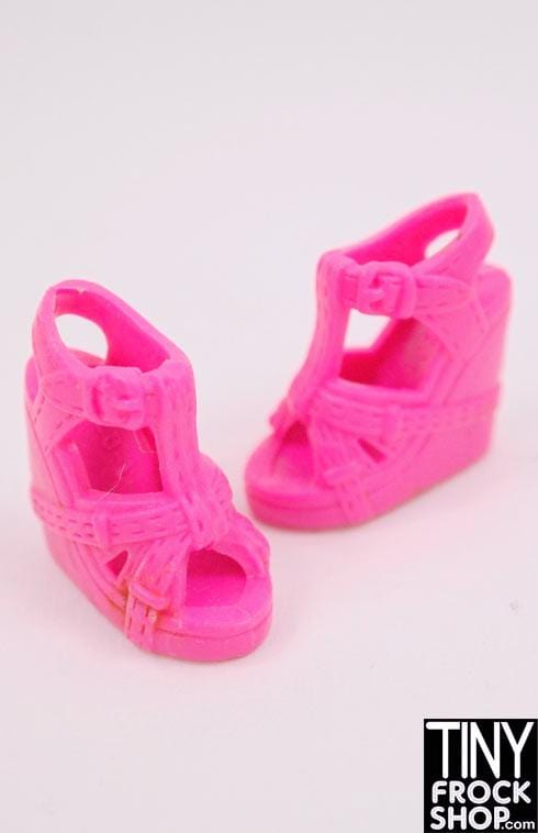 12 Inch Fashion Doll Buckle Wrapped Wedges - Tiny Frock Shop