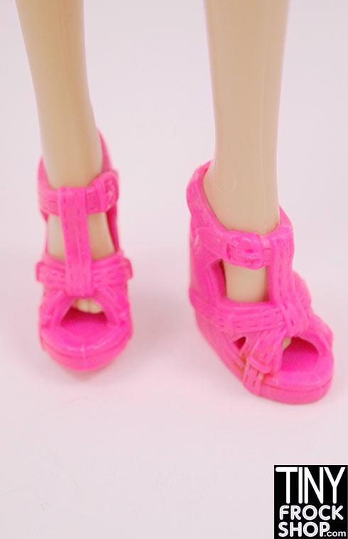 12 Inch Fashion Doll Buckle Wrapped Wedges - Tiny Frock Shop