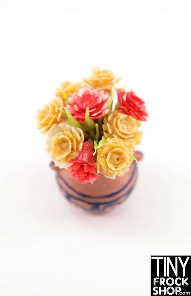 12" Fashion Doll Clay Vase Flower Arrangements by Ginger Baldwin