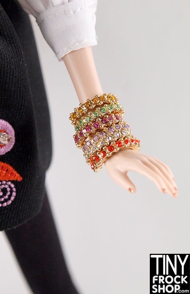 12" Fashion Doll Colorful Rhinestone Bangle Bracelets