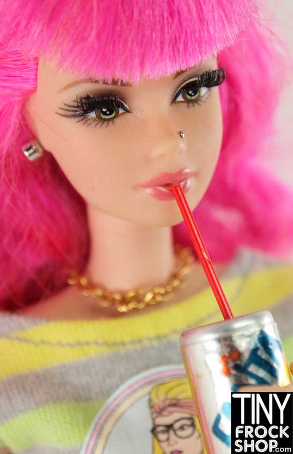 12" Fashion Doll Colorful Silicone Straws Pack of 12 By Ash Decker