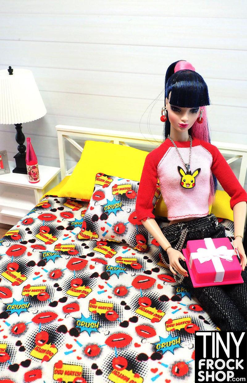 12" Fashion Doll Comic Book Crush Bedding Set by Dress that Doll