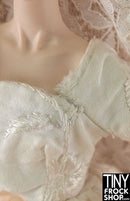 12" Fashion Doll Cotton Re-Embroidered Wedding Dress With Flower Veil